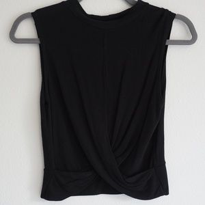 Topshop Black Crossed Crop Top